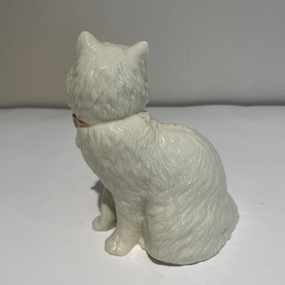 LENOX Sitting Pretty Cat Kitten Figurine 24kt Gold Accented Bow Retired - Picture 5 of 10